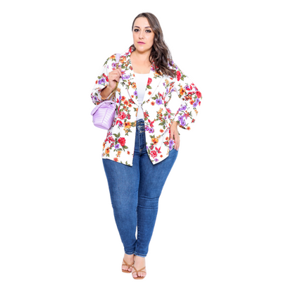 Saco Estampado Flores Plus-Oversize ¡FRESCO!