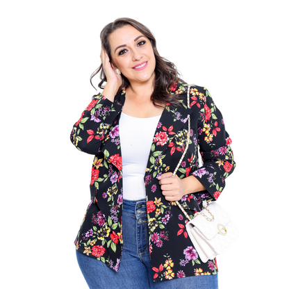 Saco Estampado Flores Plus-Oversize ¡FRESCO!