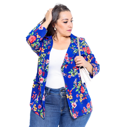 Saco Estampado Flores Plus-Oversize ¡FRESCO!