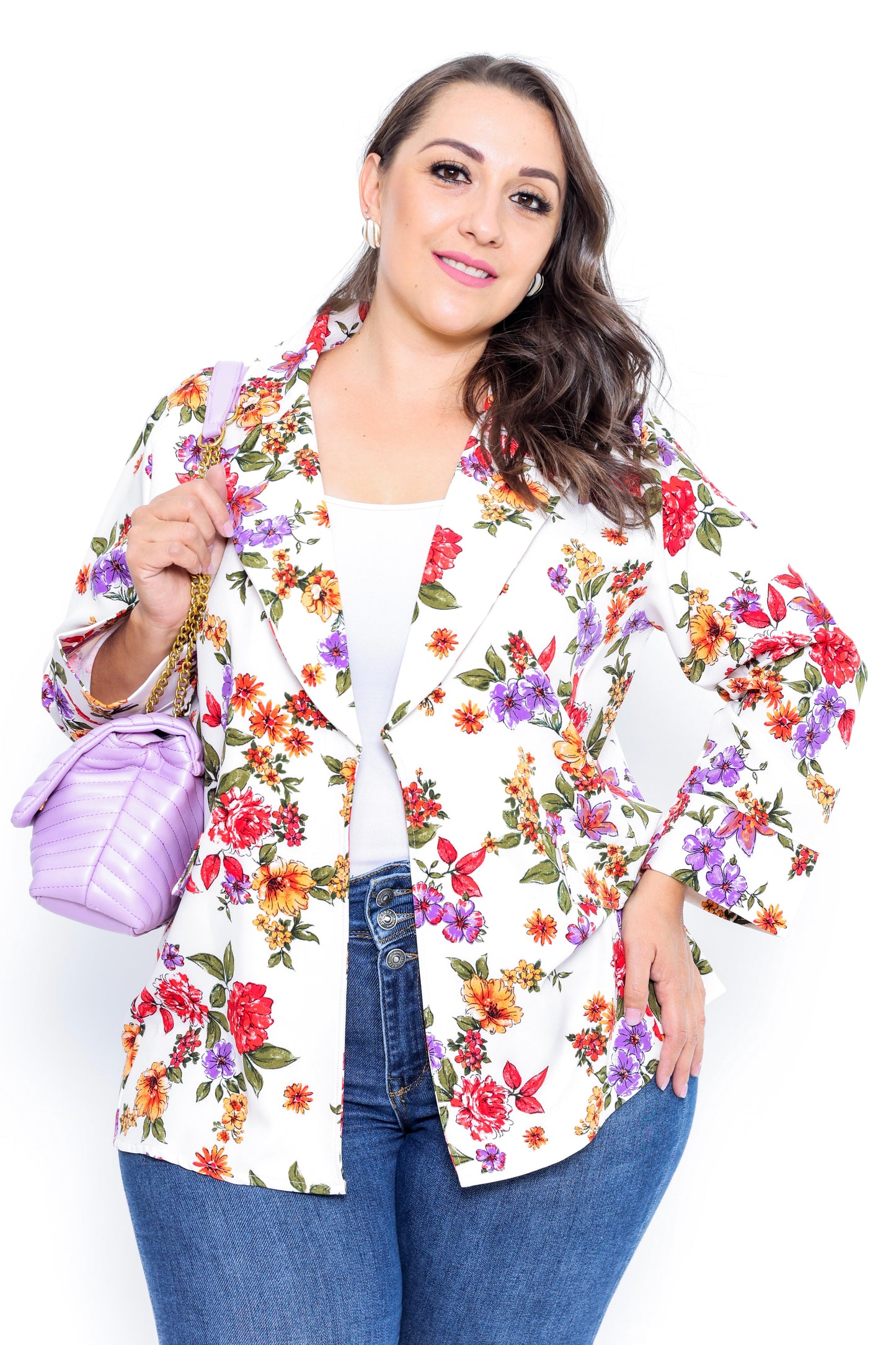 Saco Estampado Flores Plus-Oversize ¡FRESCO!