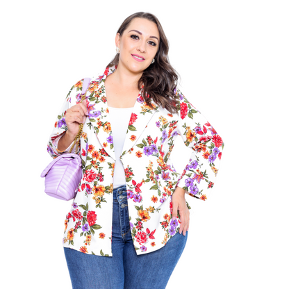 Saco Estampado Flores Plus-Oversize ¡FRESCO!